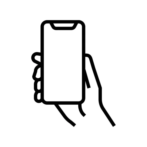 Вектор Значка Мобильной Телефонной Линии Мобильный Телефонный Знак Черная Иллюстрация — стоковый вектор