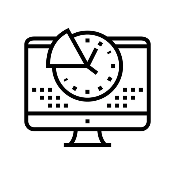 Zeit Für Die Arbeit Computerzeilensymbolvektor Zeit Für Die Arbeit Computerzeichen — Stockvektor