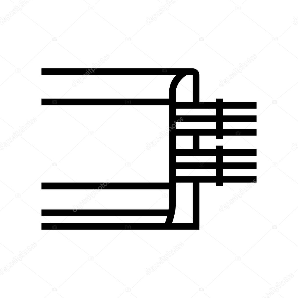 cable laying in skirting board line icon vector. cable laying in skirting board sign. isolated contour symbol black illustration