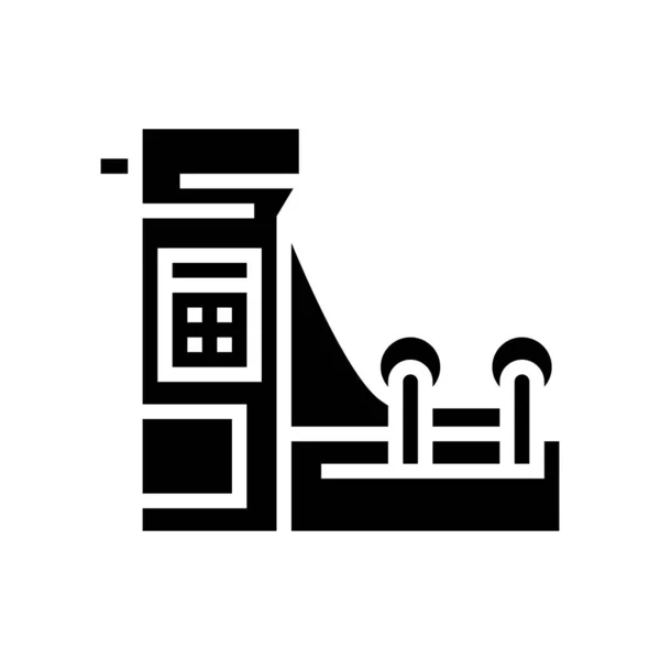Paper Production Machine Glyph Icon Vector Paper Production Machine Sign — Stock Vector