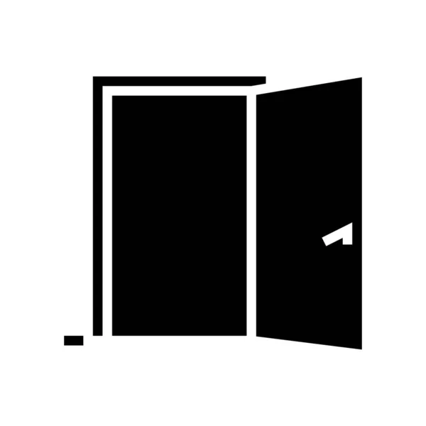 Innerhalb Der Geöffneten Tür Glyphen Symbol Vektor Innen Geöffnetes Türschild — Stockvektor