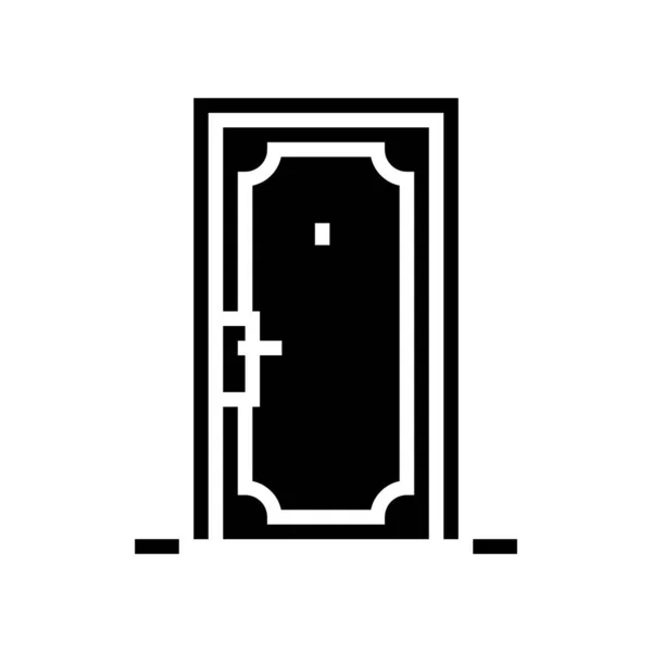 Vektor Ikony Vstupních Dveří Vstupní Značka Izolovaný Obrys Symbol Černá — Stockový vektor