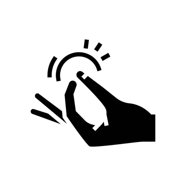 指スナップグリフアイコンベクトル 指のスナップサイン 隔離された輪郭シンボルブラックイラスト — ストックベクタ