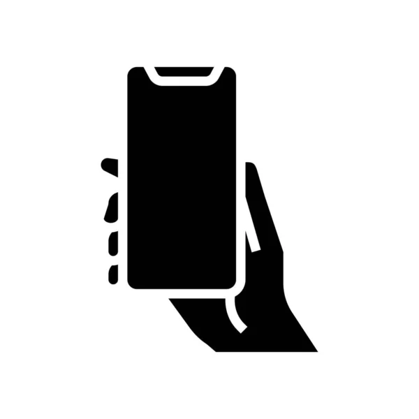 Telefone Celular Glifo Ícone Vetor Sinal Telemóvel Contorno Isolado Símbolo — Vetor de Stock