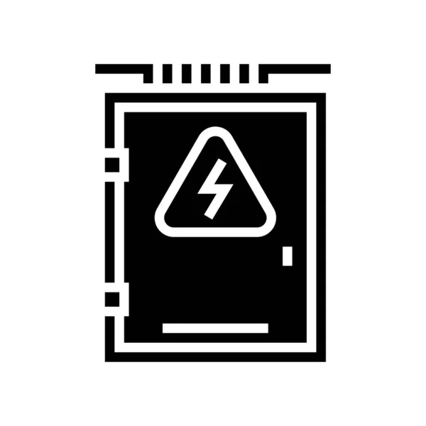 Elektrische Box Glyph Pictogram Vector Een Elektrisch Bordje Geïsoleerde Contour — Stockvector