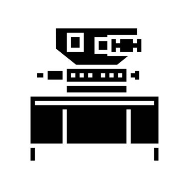 Çikolata üretimi ekipmanları sembol vektörü. Çikolata üretim ekipmanı tabelası. izole edilmiş çizgi simgesi siyah illüstrasyon