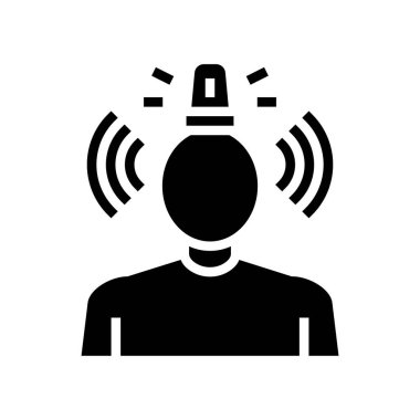 Stres psikolojik problemleri simge vektörü. Stresli psikolojik sorunlar işareti. izole edilmiş çizgi simgesi siyah illüstrasyon