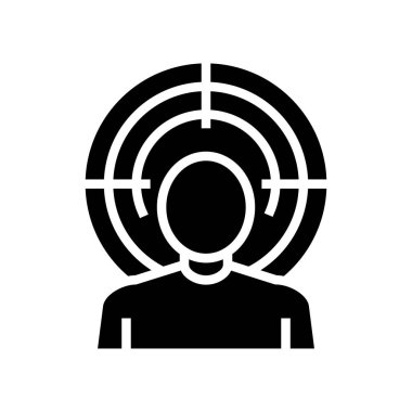 Psikolojik sorunlar sembolü vektörü. Psikolojik sorunlar işareti. izole edilmiş çizgi simgesi siyah illüstrasyon