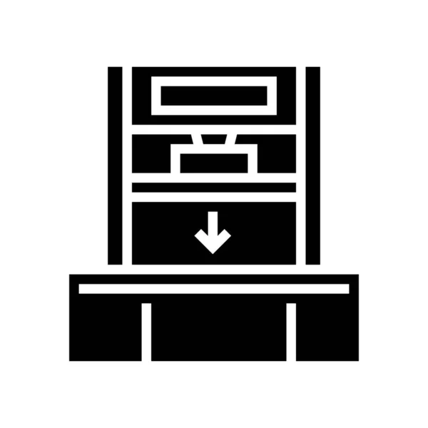 Appuyant Sur Machine Glyphe Icône Vecteur Appuyant Sur Panneau Machine — Image vectorielle