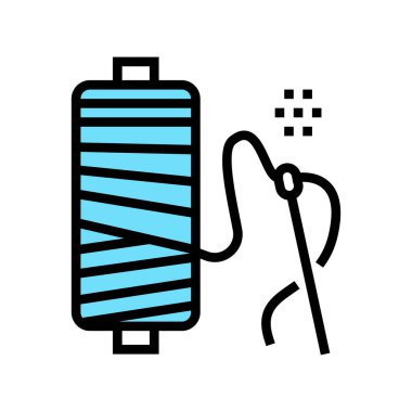 Dikiş aracı renk simgesi vektörü. Dikiş aleti işareti. izole edilmiş sembol çizimi