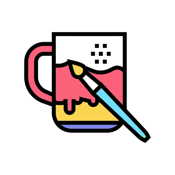 Taza Pintura Vector Icono Color Signo Pintura Taza Ilustración Símbolo — Vector de stock