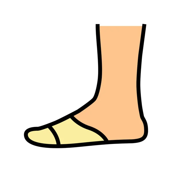 つま先はソックスカラーアイコンベクトルをカバー つま先は靴下のサインを覆う 孤立したシンボルイラスト — ストックベクタ