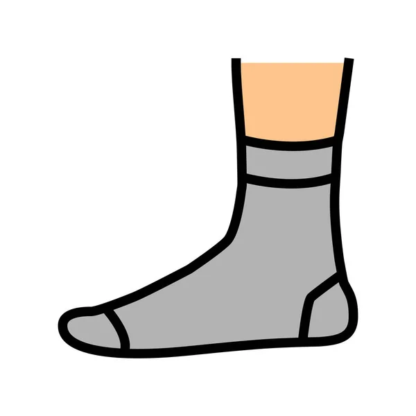 Viertel Socken Farbe Symbol Vektor Viertelsocken Zeichen Isolierte Symbolillustration — Stockvektor
