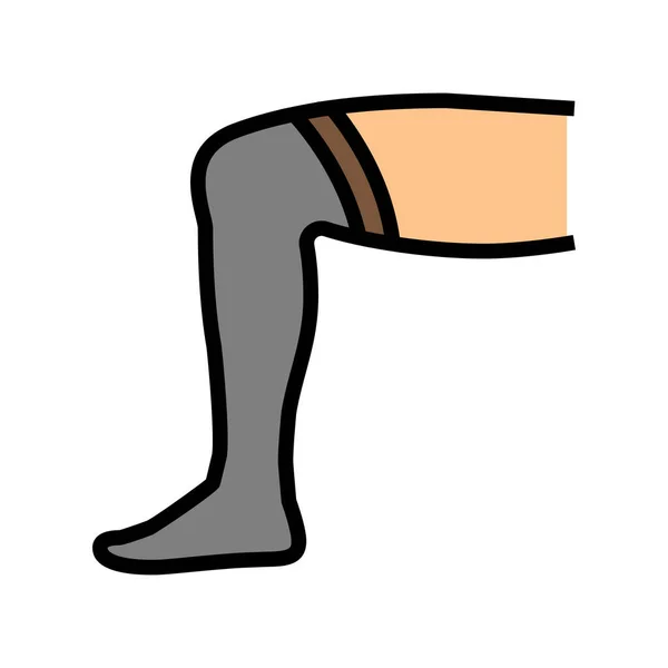 膝盖袜子颜色图标矢量 膝盖上的袜子标志 孤立的符号说明 — 图库矢量图片