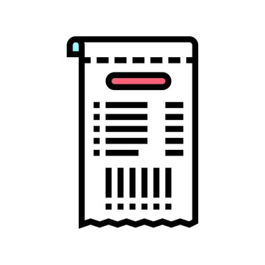 Alınan renk simgesi vektöründeki qr kodu. QR kodu fiş tabelasında. izole edilmiş sembol çizimi