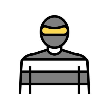 Hırsız suç rengi ikon vektörü. Hırsız suç işareti. izole edilmiş sembol çizimi