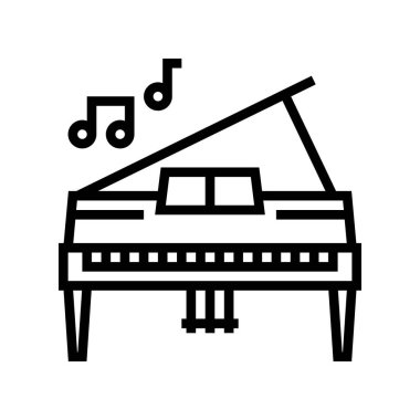 müzik çizgisi simge vektörünü çal. Müzik işareti çal. izole edilmiş çizgi simgesi siyah illüstrasyon