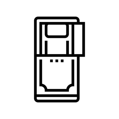 Kapağı açık tabut ikon vektörü. Kapağı açık tabut. izole edilmiş çizgi simgesi siyah illüstrasyon