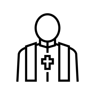 Papaz çizgisi ikon vektörü. Papaz işareti. izole edilmiş çizgi simgesi siyah illüstrasyon