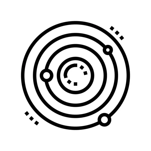 Atomkärna Linje Ikon Vektor Atomkärntecken Isolerad Kontur Symbol Svart Illustration — Stock vektor