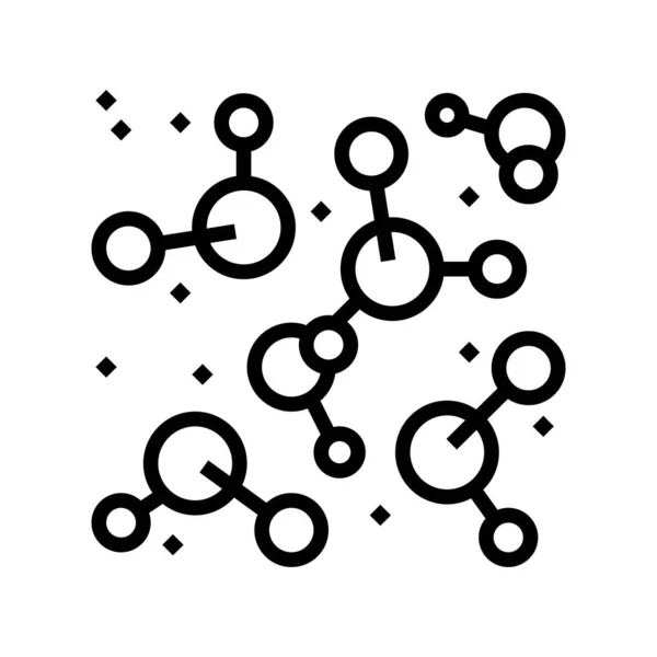 化学分子ラインアイコンベクター 化学分子標識 隔離された輪郭シンボルブラックイラスト — ストックベクタ
