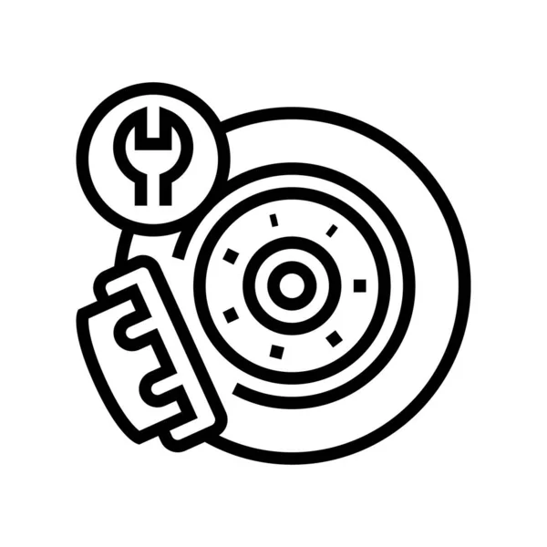 Bremsscheiben Reparaturleitung Symbol Vektor Bremsscheibenreparaturschild Isolierte Kontur Symbol Schwarze Abbildung — Stockvektor