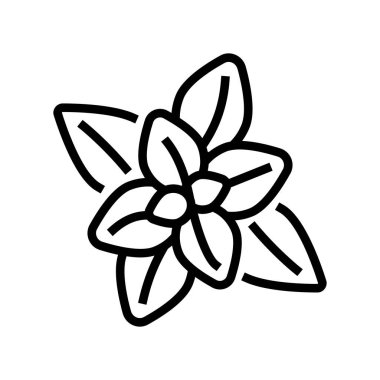 Nane aromaterapi çizgisi ikon vektörü. Nane aromaterapi işareti. izole edilmiş çizgi simgesi siyah illüstrasyon