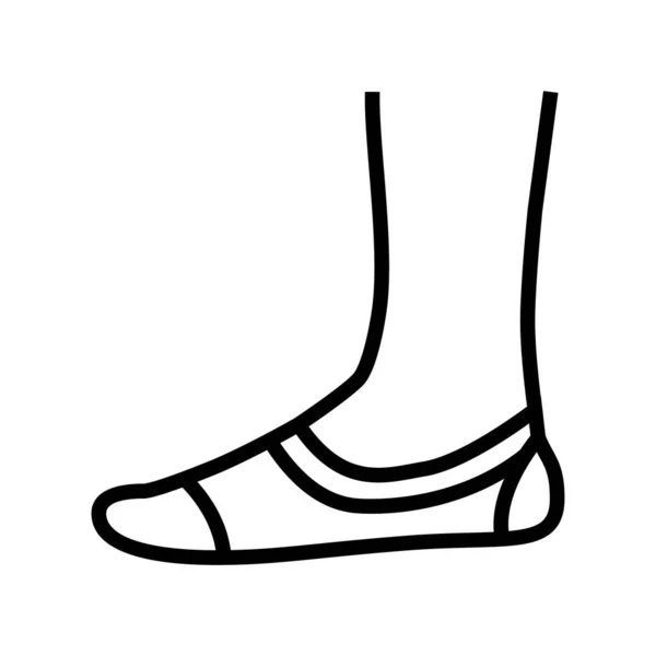 Icône Ligne Chaussette Invisible Vecteur Signe Invisible Chaussette Symbole Contour — Image vectorielle