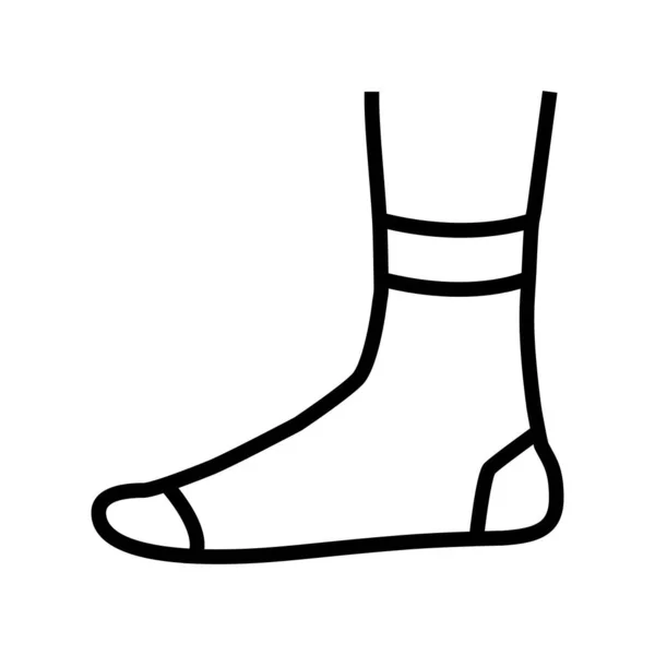 Quart Chaussette Icône Vecteur Ligne Quart Chaussette Symbole Contour Isolé — Image vectorielle