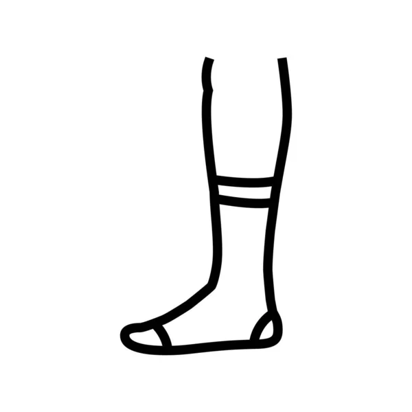纺织袜子线图标矢量 纺织品袜子标志 孤立的等高线符号黑色插图 — 图库矢量图片