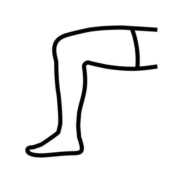 Dizüstü Çorap Çizgisi Ikon Vektörü Üzerinde Diz Üstü Çorap Işaretinin — Stok Vektör