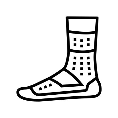 Spor çorap çizgisi ikon vektörü. Spor çorap tabelası. izole edilmiş çizgi simgesi siyah illüstrasyon