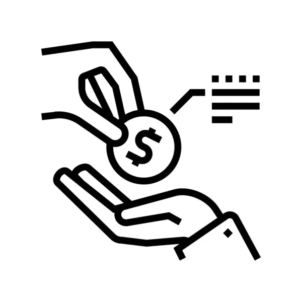 Pożycz Wektor Linii Pieniędzy Pieniądze Pożyczają Znak Odizolowany Kontur Symbol — Wektor stockowy