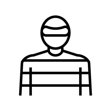 Hırsız suç çizgisi ikon vektörü. Hırsız suç işareti. izole edilmiş çizgi simgesi siyah illüstrasyon