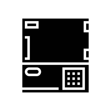 Kimyasal elektronik ekipman sembol vektörü. Kimyasal elektronik ekipman işareti. izole edilmiş çizgi simgesi siyah illüstrasyon