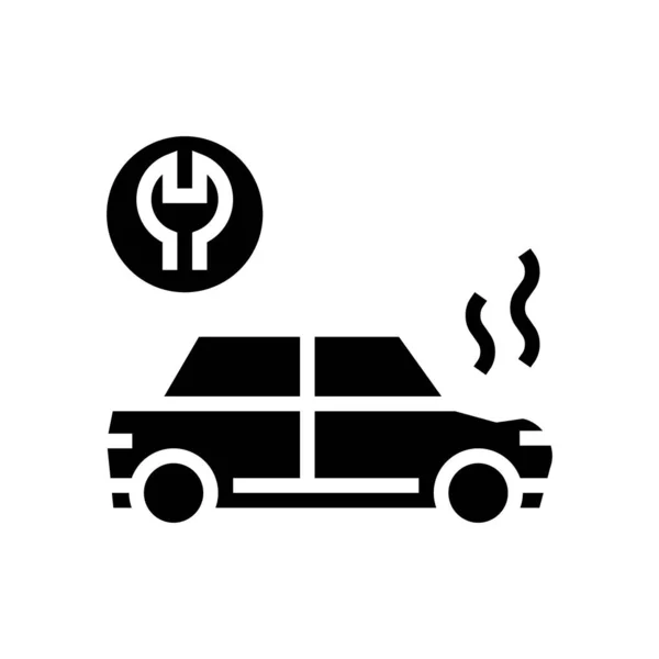 汽车修理机图标矢量 汽车维修标志 孤立的等高线符号黑色插图 — 图库矢量图片