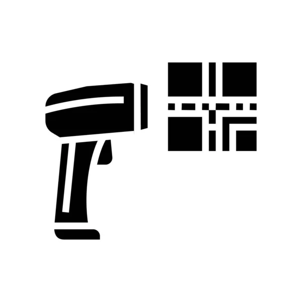 Pistool Voor Het Scannen Van Barcode Glyph Icoon Vector Pistool — Stockvector
