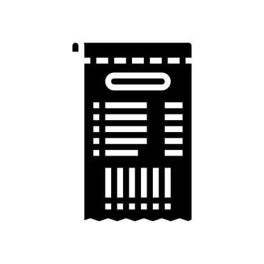 Glifi simgesi vektöründeki qr kodu. QR kodu fiş tabelasında. izole edilmiş çizgi simgesi siyah illüstrasyon