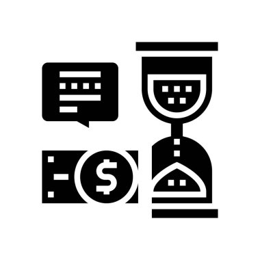 Yatırım geri dönüş zamanı simge vektörü. Yatırım geri dönüş işareti zamanı. izole edilmiş çizgi simgesi siyah illüstrasyon