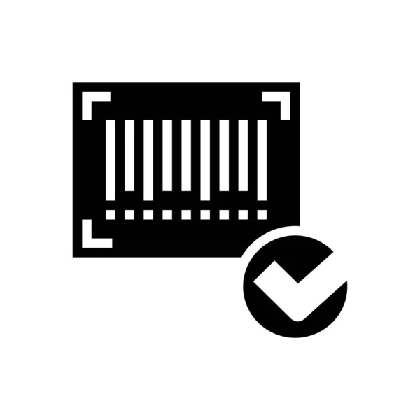 Aprobado Código Glifo Icono Vector Código Aprobado Contorno Aislado Símbolo — Archivo Imágenes Vectoriales