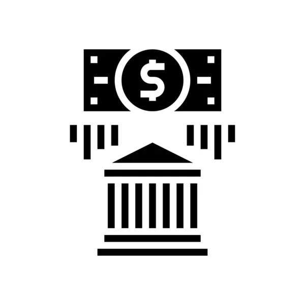 Банківські Гроші Гліф Значок Вектор Знак Банківських Сейфів Ізольований Символ — стоковий вектор