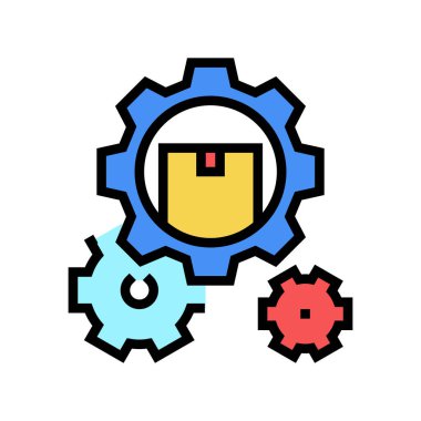 çalışma mekanizması renk ikonu vektörü gönderiliyor. Çalıştırma mekanizması işareti gönderiliyor. izole edilmiş sembol çizimi