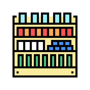 Gıda sayacı renk ikonu vektörü. Yemek tezgahı tabelası. izole edilmiş sembol çizimi