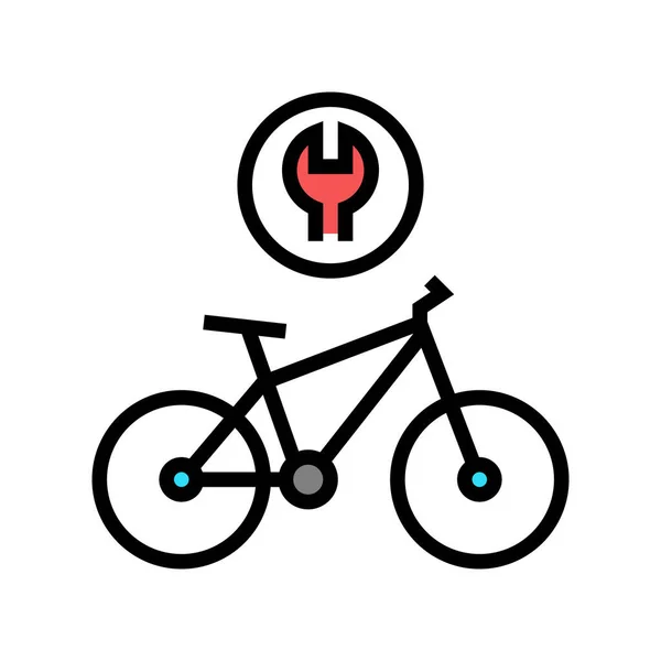 Bicicleta Compleja Reparación Vector Icono Color Signo Complejo Reparación Bicicletas — Archivo Imágenes Vectoriales
