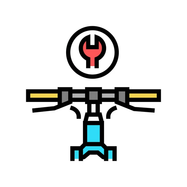Cykelstyre Installera Färg Ikon Vektor Cykelstyrets Installationsskylt Isolerad Symbol Illustration — Stock vektor