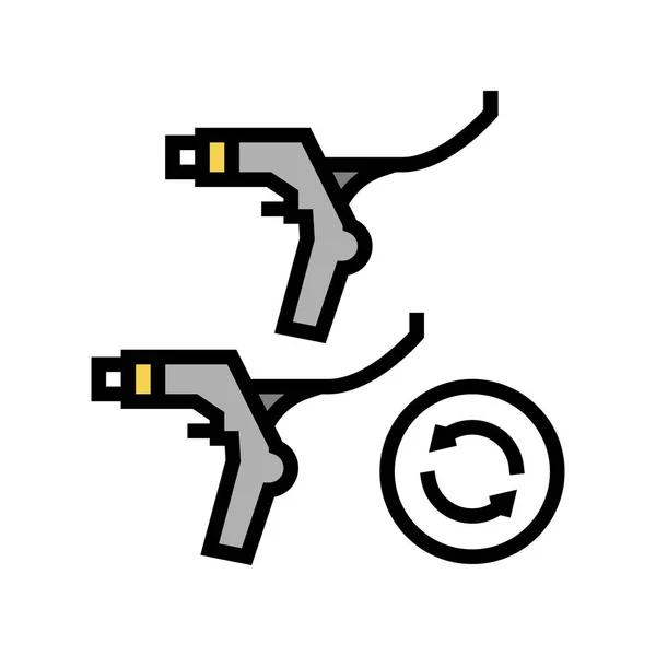 制动器杠杆替换颜色图标矢量 制动器杠杆替换标志 孤立的符号说明 — 图库矢量图片