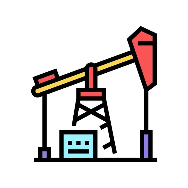 汽油井架颜色图标矢量 汽油井架标志 孤立的符号说明 — 图库矢量图片