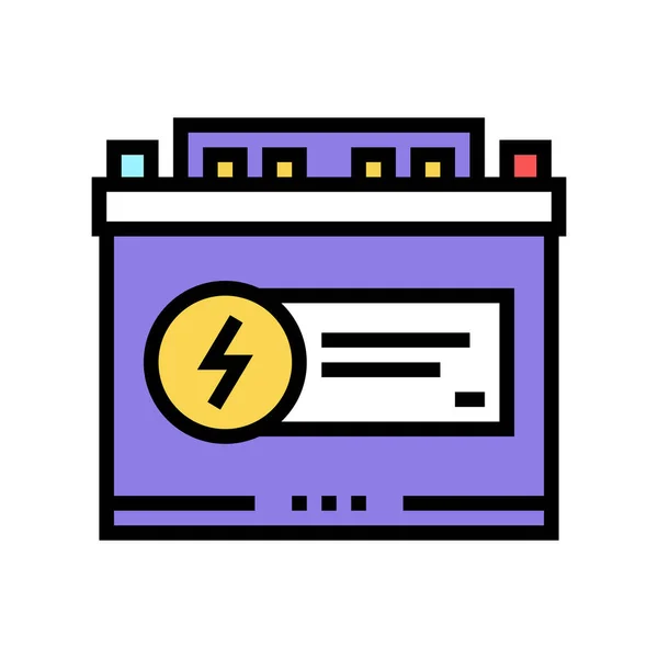 Vetor Ícone Cor Bateria Elétrica Sinal Bateria Elétrica Ilustração Símbolo — Vetor de Stock
