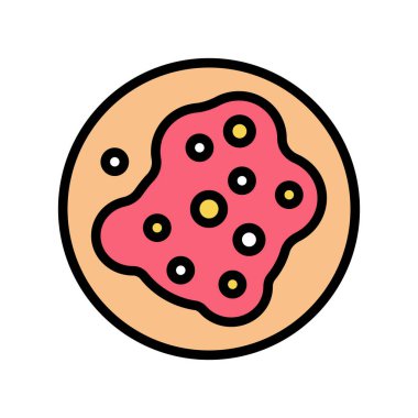 Pustular deri hastalığı renk ikonu vektörü. Pustular deri hastalığı işareti. izole edilmiş sembol çizimi