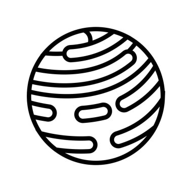 Jüpiter gezegeni ikon vektörü. Jüpiter gezegeni işareti. izole edilmiş çizgi simgesi siyah illüstrasyon